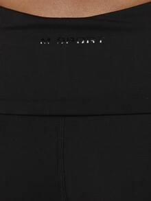 Musera Sport Ruched Fold Over Waist Fitted Active Capri Pants Sport Essentials Basics Gym Workout Autumn Fall Winter - Black - View 5