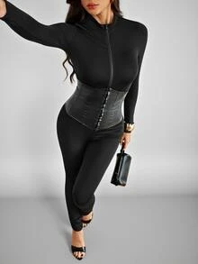 SHEIN Tall Women's Tall Jumpsuit, Sexy And Charming Halloween Style - Black - View 5