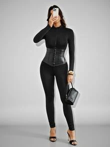 SHEIN Tall Women's Tall Jumpsuit, Sexy And Charming Halloween Style - Black - View 2
