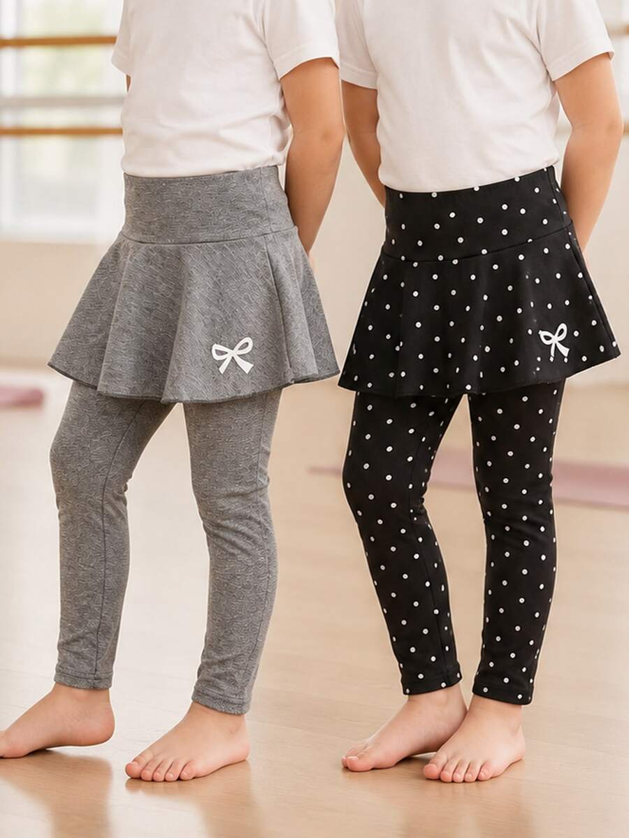 Elladie kids 2pcs/Set Girls Casual &Butterfily Graphic Print Skirt And Leggings Set. Autumn Fall
