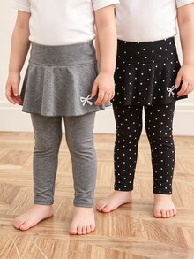 Elladie kids 2pcs/Set Girls Casual &Butterfily Graphic Print Skirt And Leggings Set. Autumn Fall - Multicolor - View 6