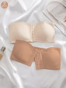 Wedaily 2pcs/Set Women's Wedding Bra Front Closure Push-Up Padded Bra Set - Multicolor - View 6