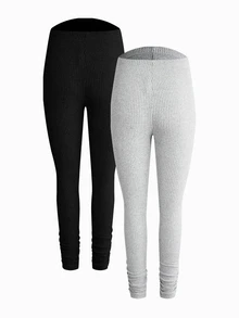 Modmama 2PCS Maternity Leggings - Multicolor - View 3
