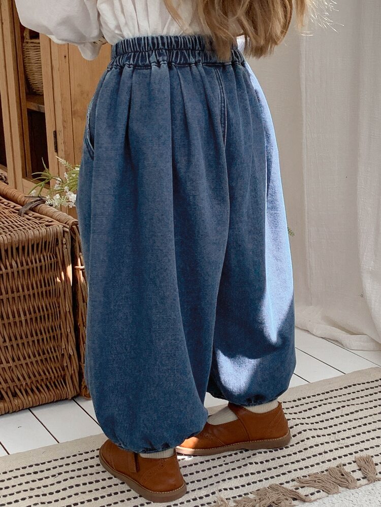 Dazy Kids Young Girl) Casual Wide Leg Denim Jeans - Blue - View 1