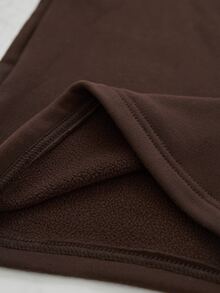 Modmama Maternity Solid Color Adjustable Waist Casual Flare Pants - Brown - View 8
