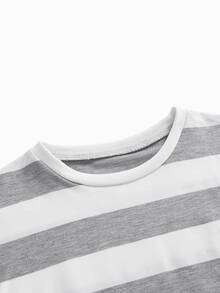 Modmama Maternity Autumn/Winter Casual Striped Top And Pants 2 Pieces Set Fall - Grey - View 9
