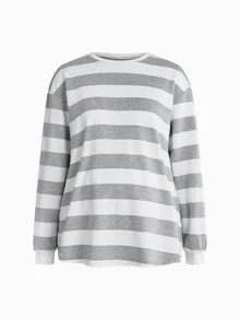 Modmama Maternity Autumn/Winter Casual Striped Top And Pants 2 Pieces Set Fall - Grey - View 11