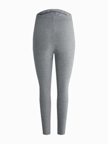 Modmama Maternity Colorblock Waist Tie Casual Versatile Leggings - Grey - View 3