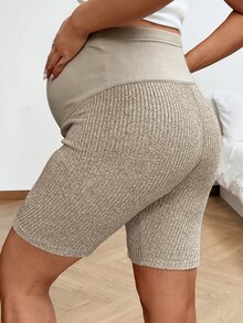 SHEIN Maternity Solid Color Adjustable Waist Casual Soft Loose Fit Shorts Photoshoot Summer Gym Home Wear Black Blue Pink Baggy Breastfeeding - Multicolor - View 2