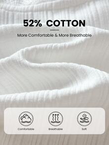 SHEIN جاكيت كارديجان أبيض للبنات، خريف/شتاء، ملابس خارجية بسيطة وعصرية ومتعددة الاستخدامات، محبوك من القطن، مناسب للارتداء اليومي والمناسبات المتعددة - أبيض - مشاهدة 8