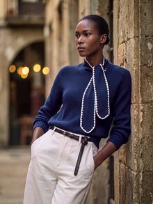Briarwyn Women's Colorblock Casual Versatile Everyday Sweater - Royal Blue - View 5