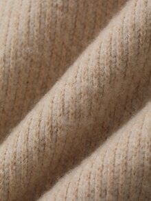 Joudiya Women's Autumn Ruffle Ruffle Layered Long Sleeve Camel Knit Ribbed Elastic Slim Fit Flattering Sweet Date Party Street Casual T-Shirt - Apricot - View 3