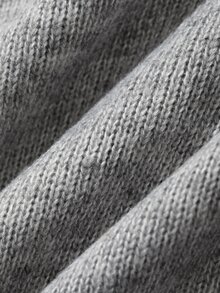 DAZY Women's Korean Style Sexy Ribbed Patchwork Asymmetric Shoulder Sweater - Grey - View 12