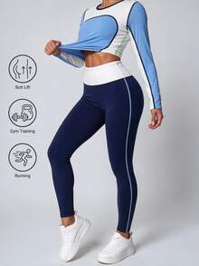 Dewbera Dewbera Women's Outdoor T-Shirt, High Elastic Slimming Sports Top - Multicolor - View 3