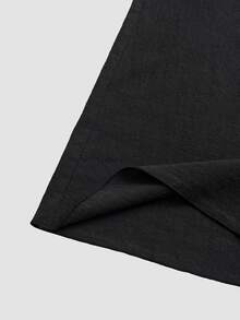 Vesra Women's Black V-Neck Loose Drape Metal Decor Maxi Dress - Black - View 8
