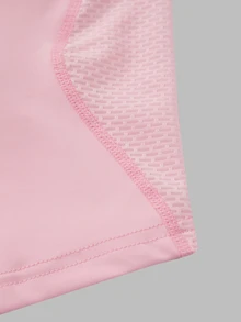 SHEIN Sports Women's Minimalist Mesh Patchwork Sports Tank Top, Casual Everyday Wear - Baby Pink - View 3