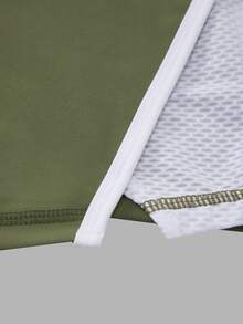 SHEIN Sports เสื้อกล้ามกีฬาครอปตัดต่อสีคอนทราสต์ - Charcoal Grey - ดู 6