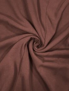 EMERY ROSE Women's Solid V-Neck Batwing Sleeve Loose Casual Fall Blouse Top - Brown - View 7