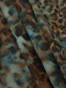SHEIN Atasan Lengan Panjang Elegan Serbaguna Motif Leopard dengan Pita untuk Kerja Kantor, Warna Hijau Motif Leopard Musim Gugur - Hijau Tentara - View 7