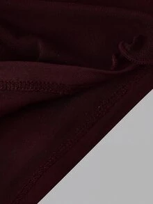 SHEIN MOD 3件組女款垂領方襬背心上衣 - 酒紅色 - 查看 6