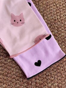 SHEIN Vintaside Kids 4PCS Baby Girls T-Shirt Co-Ords Work Family Matching Milestone Family Photoshoot Pink Purple Autumn Cute Cute Daddys Girl - Purple - View 7