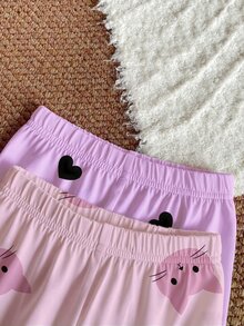 SHEIN Vintaside Kids 4PCS Baby Girls T-Shirt Co-Ords Work Family Matching Milestone Family Photoshoot Pink Purple Autumn Cute Cute Daddys Girl - Purple - View 6