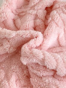 SHEIN Vintaside Kids 女嬰幼兒粉色 3D 兔耳朵毛絨夾克外套，長袖連帽加厚保暖，適合生日、冬季、萬聖節、聖誕節，舒適毛茸茸 - 粉色 - 查看 9