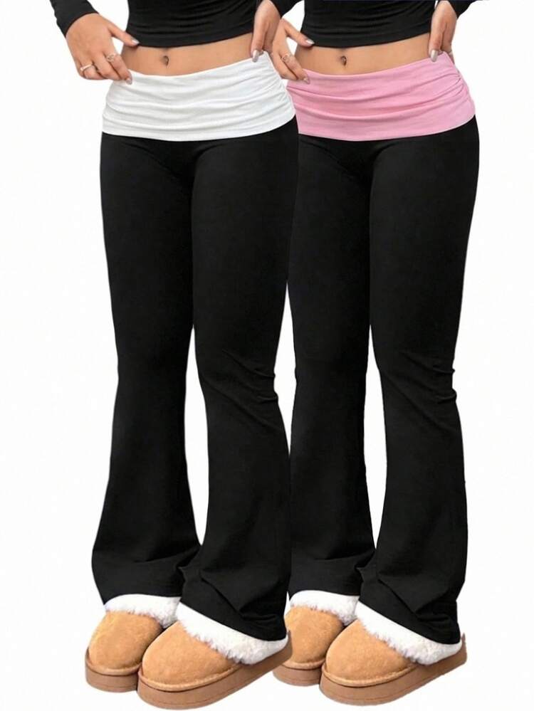 Teen Girl Teen Girls Pants Spring Winter Minimalist Boho Vacation Outfits Casual Basic Daily Wear Linen Comfor Pcs - Multicolor - View 2