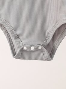 SHEIN Playful Pals 5件套新生男宝宝可爱暖色调连体衣，适合外出、度假、节日、春夏穿着 - 彩色 - 查看 4