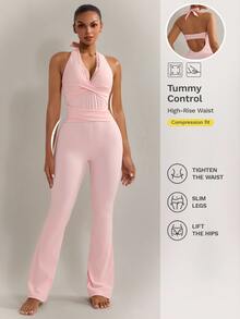 Nuvra 2026 New Brown Ruched Comfortable 4-Way Stretch Sports Yoga Pilates Women's One-Piece Jumpsuit - Multicolor - View 5