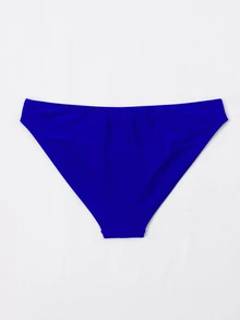 Swim Vcay 夏季海灘單色比基尼下著，適用於度假和游泳池 - 寶藍色 - 查看 2