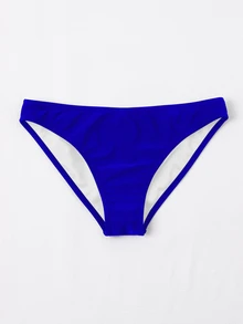 Swim Vcay 夏季海灘單色比基尼下著，適用於度假和游泳池 - 寶藍色 - 查看 4