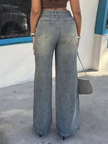 Alexandranx Women's Retro Loose Fit Denim Jeans,Baggy Jeans - Medium Wash - View 2
