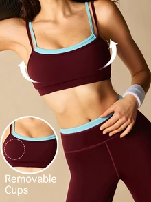 VARSIVA Women's Colorblock Camisole Top And Leggings Casual Daily Sports Activewear Set - Multicolor - View 3