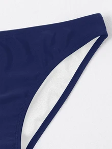 Swim Vcay Women's Solid Color Swimwear Bottom For Beach Vacation - Navy Blue - View 4
