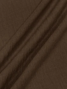 Glimmora Plus Size Women's Autumn Casual Solid Color Batwing Sleeve Top - Brown - View 6