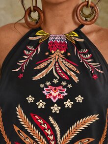 Travachic Plus Size Camisole And Tank Top Casual Minimalist Floral Pattern Suitable For All Seasons - Multicolor - View 6