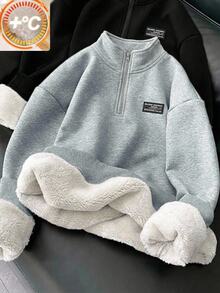 Comfortcana Plus Size Women's Denim Casual Versatile Everyday Sweatshirt - Light Grey - View 1