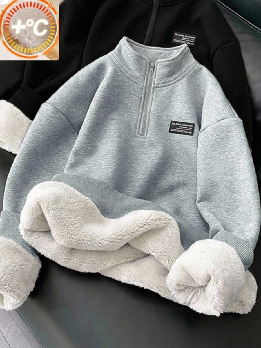 Comfortcana Plus Size Women's Denim Casual Versatile Everyday Sweatshirt - Light Grey - View 1
