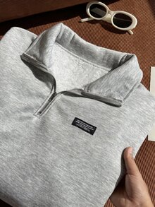 Comfortcana Plus Size Women's Denim Casual Versatile Everyday Sweatshirt - Light Grey - View 3