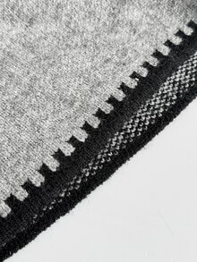 SHEIN EZwear بنطلون نسائي طويل بلون موحد وخصر مطاطي وتصميم كاجوال واسع من الصوف المحبوك - رمادي - مشاهدة 8