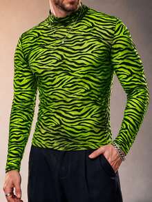 ZURIURI Men's Semi-Sheer Casual Long Sleeve T-Shirt - Green - View 6