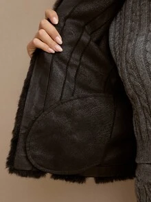 MOTF PREMIUM AUTUMN/WINTER FAUX FUR SHORT JACKET FOR WOMEN - Black - View 7
