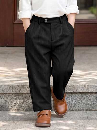 PrepCrw 1 Pc Kids Young Boys Elegant Academy Casual Exquisite Comfortable All-Match Versatile Khaki Blue Plaid Pleated Short Skirt With Free Belt, Suitable For Back To School, Outings, Casual Activities, Gatherings, Autumn, Winter