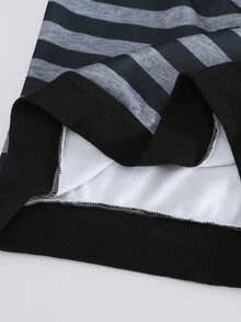 SHEIN Sparklyn 青少年女孩運動衫 2件組 深灰色 寬鬆版型 秋冬保暖 休閒街頭風 連帽 刷毛內裡 拉鍊 校園風 - 黑色 - 查看 5