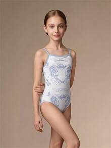 SHEIN 青少年女孩服飾 2件/套 女孩舞服，優雅白色與藍色，可愛，學校，返校季 - 白色 - 查看 5