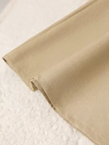 GlowEve CURVE 大尺碼時尚優雅通勤裙，附圍巾裝飾 - 卡其色 - 查看 4