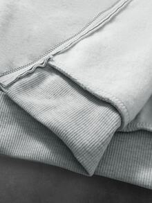 PAVTROS Men's Letter Embroidered Zip-Up Hoodie And Sweatpants Casual Set - Grey - View 7