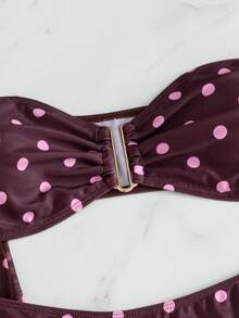 Costavie Vacation Beach Polka Dot Print 3 PiecesSeparates Swimwear - Multicolor - View 3