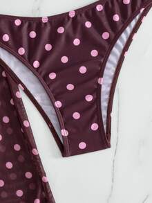 Costavie Vacation Beach Polka Dot Print 3 PiecesSeparates Swimwear - Multicolor - View 5